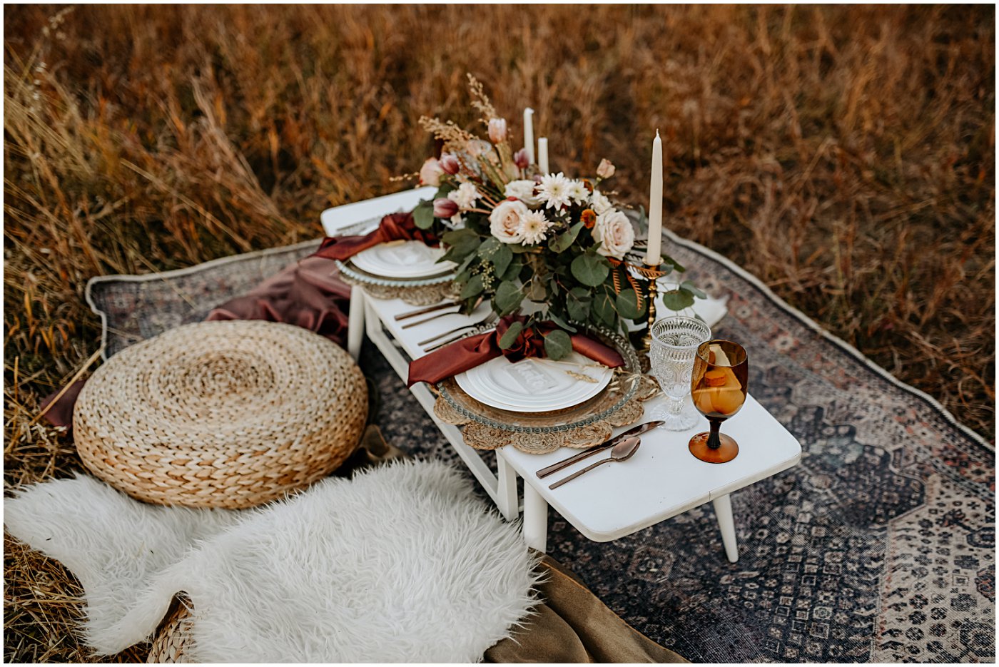 table setting, wedding fall florals