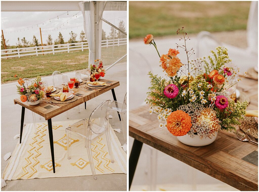 colorful citrus inspired florals, cross iron acres
