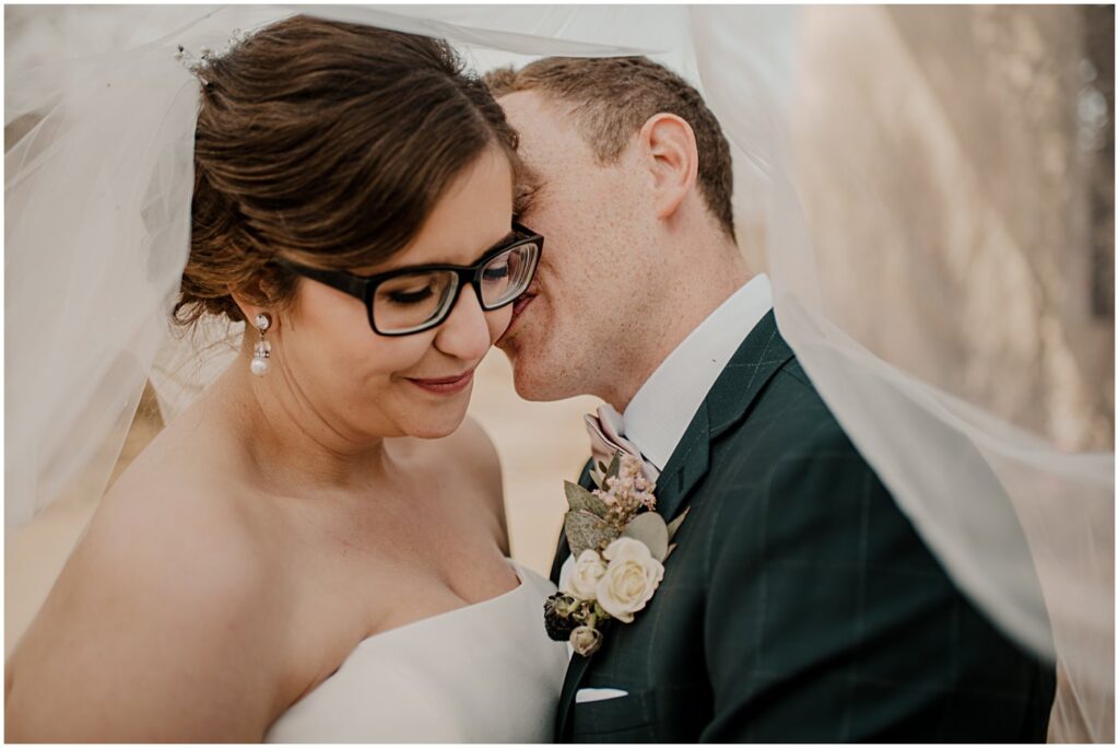 wedding couple portrait for elegant spring wedding
