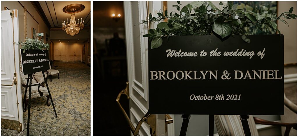 reception signage with greenery